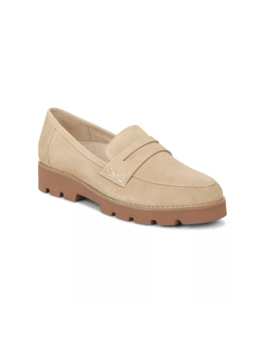Vionic Beige Suede Lug Sole Penny Loafer